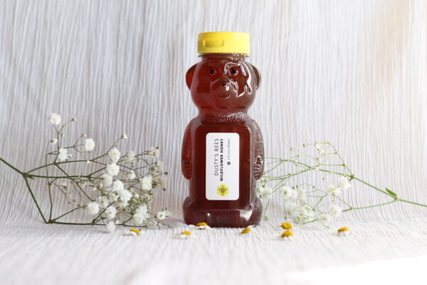 12 oz Raw Wildflower Honey Squeeze Bear